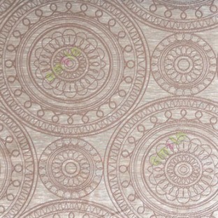 Brown color traditional designs circles rangoli scales deya zigzag circle lines main curtain